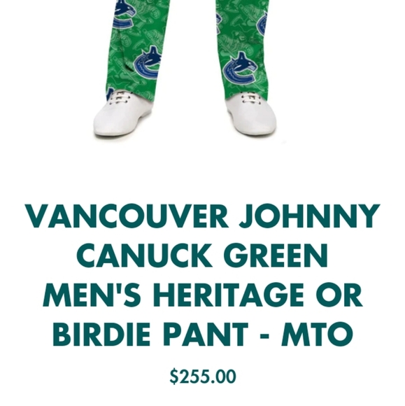 New 34x34 LoudMouth Vancouver Canucks Men's Golf Pants - Picture 2 of 12